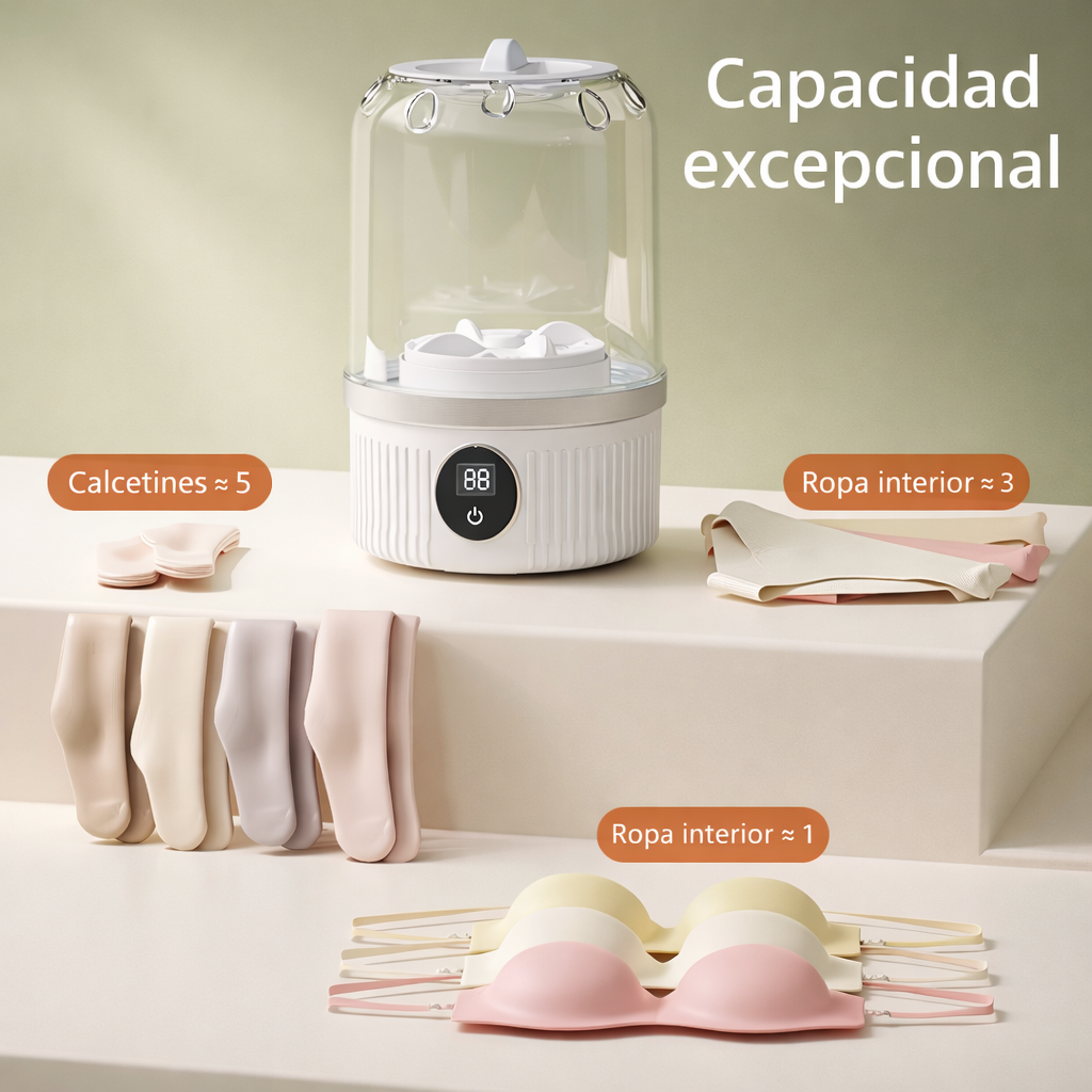 PureWash Mini by DROVEX — Mini Lavadora Portátil para Ropa Interior, Bebé y Prendas Delicadas